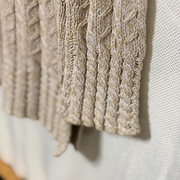 Style & Co Cable Knit Sweater Women’s M Beige Neutral Textured Longline Boho - Picture 9 of 9